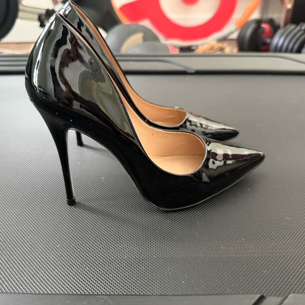 Saks Fifth Avenue Black Patent Leather Heels